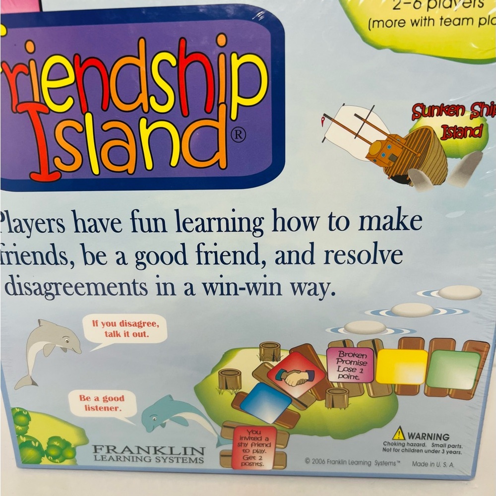 Friendship Island Franklin Learning Systems Board Game New in Box